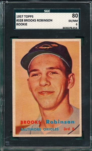 1957 Topps #328 Brooks Robinson SGC 80 *Rookie*