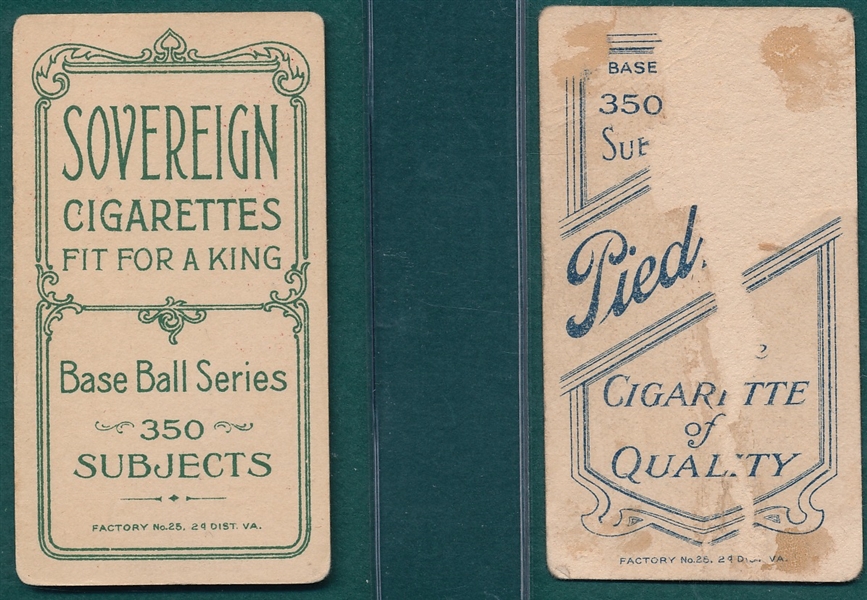 1909-1911 T206 Huggins & Griffith, Sovereign, Portraits, Lot of (2)