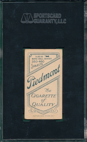 1909-1911 T206 Camnitz, Arm At Side, Piedmont Cigarettes SGC 40