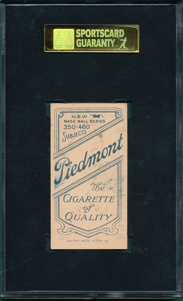 1909-1911 T206 Chase, Blue Portrait, Piedmont Cigarettes SGC 60