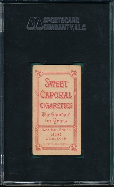 1909-1911 T206 Chase, Black Cap, Sweet Caporal Cigarettes SGC 45