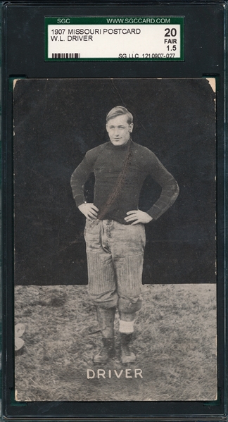 1907 Missouri PC Football, W. L. Driver, SGC 20