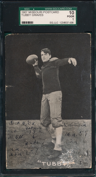 1907 Missouri PC Football, Tubby Graves, SGC 10