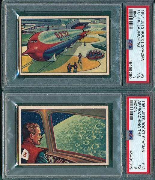 1951 Bowman Jets*Rockets*Spacemen, Lot of (23) W/ #6 Receding Earth PSA 