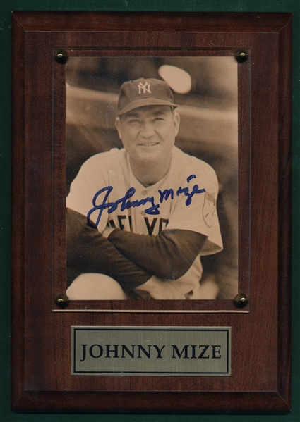 Johnny Mize Autographed Photo