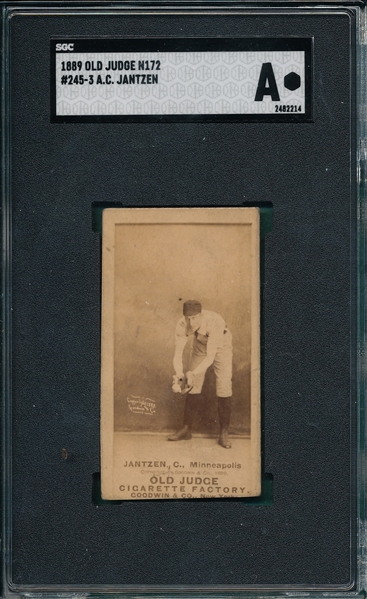 1889 N172 #245-3 A. C. Jantzen Old Judge Cigarettes SGC Authentic *Strong Image*