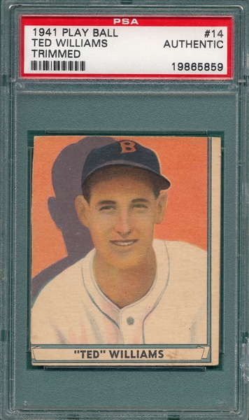 1941 Play Ball #14 Ted Williams PSA Authentic