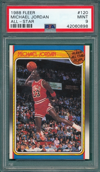 1988 Fleer Basketball #120 Michael Jordan, AS, PSA 9 *MINT*