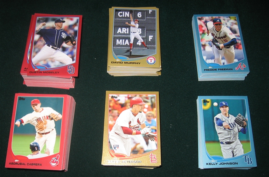 2013 Topps Colored Parallels, Walmart Blue, Target Red, & Gold, Lot of (690)