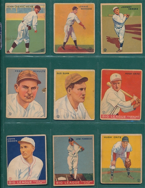 1933 Goudey Lot of (126) W/ Vance, Cuyler and Lyons