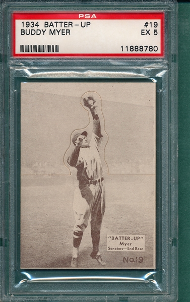 1934 Batter-Up #19 Buddy Myer PSA 5