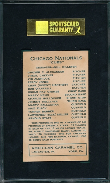 1922 E120 Barber American Caramel Co. SGC 60 