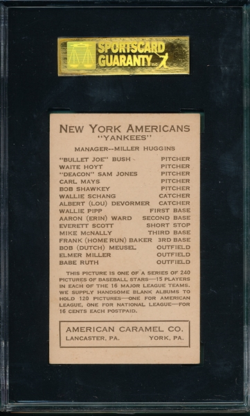 1922 E120 Bush American Caramel Co. SGC 80 *None Higher*