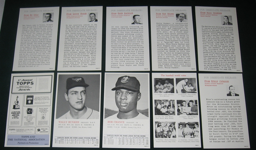 1964 Topps All Star Rookie Banquet Lot of (10)
