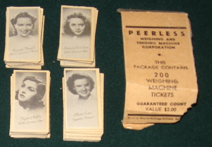 1935 Engrav-o-tints Peerless Weight Machine Movie Stars, Lot of (51)
