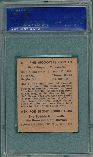1948 Bowman #8 Phil Rizzuto PSA 5