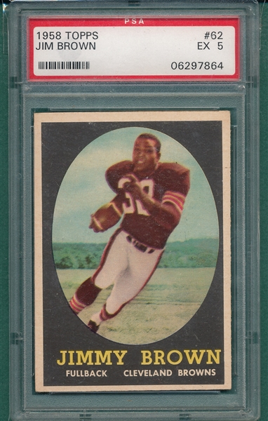 1958 Topps #62 Jimmy Brown PSA 5 *Rookie*