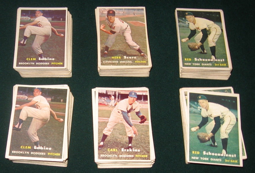 1957 Topps Lot of (290) HOFers W/ Frank Robinson, Rookie