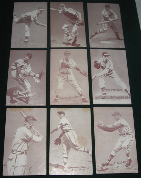 1947-64 Exhibits Cardinals Lot of (13) W/ Musial