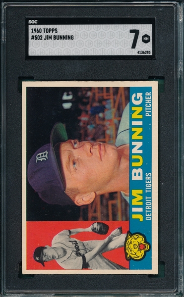 1960 Topps #525 Jim Bunning SGC 7