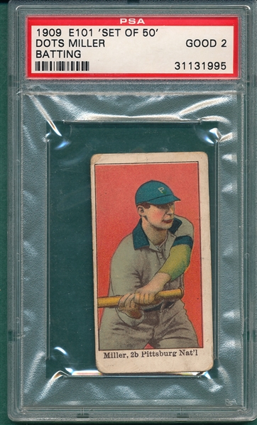 1909 E101 Miller, Batting, PSA 2