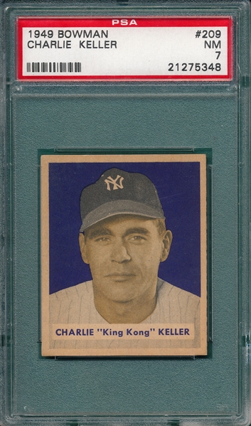 1949 Bowman #209 Charlie Keller PSA 7