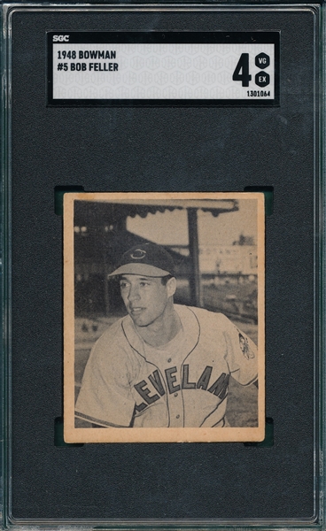 1948 Bowman #5 Bob Feller SGC 4