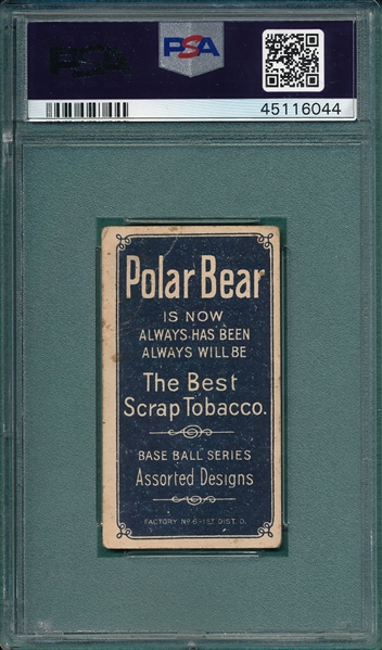 1909-1911 T206 Chase, Holding Trophy, Polar Bear, PSA 2