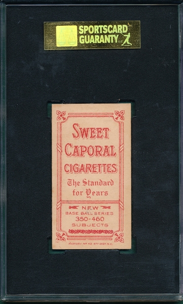 1909-1911 T206 Tinker, Bat Off, Sweet Caporal Cigarettes SGC 60