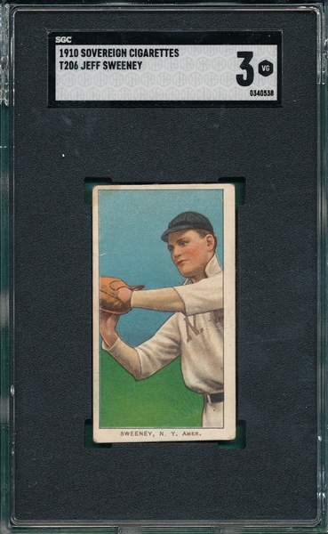 1909-1911 T206 Sweeney Sovereign Cigarettes SGC 3