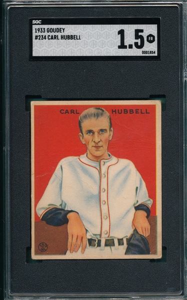 1933 Goudey #234 Carl Hubbell SGC 1.5