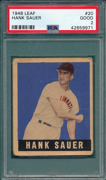 1948 Leaf #20 Hank Sauer PSA 2 *SP*