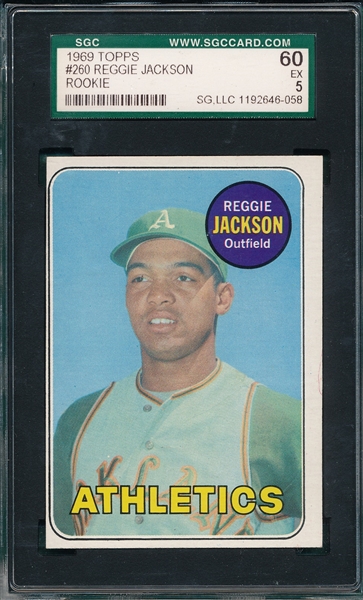 1969 Topps #260 Reggie Jackson SGC 60 *Rookie*