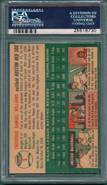 1954 Topps #1 Ted Williams PSA 5