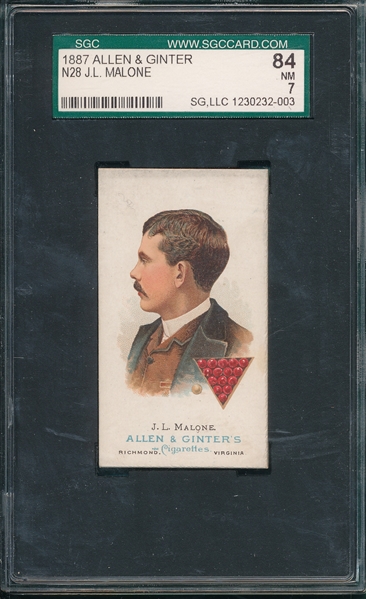 1887 N28 Malone Allen & Ginter Cigarettes SGC 84