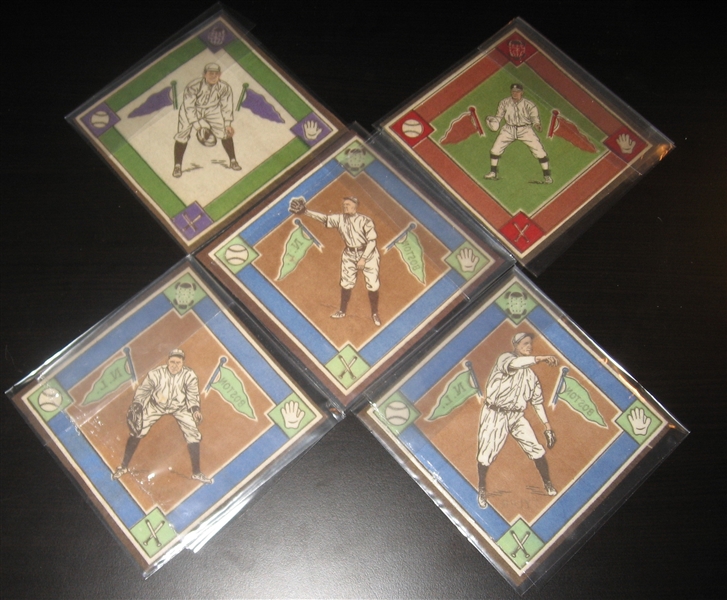 1914 B18 Blankets Lot of (5) W/ Griffith, Brown Infield
