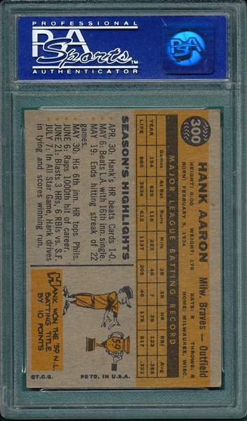 1960 Topps #300 Hank Aaron PSA 5