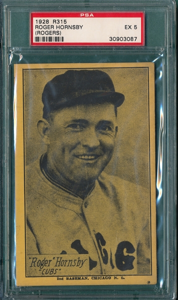 1928 R315 Rogers Hornsby PSA 5
