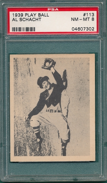 1939 Play Ball #113 Al Schacht PSA 8