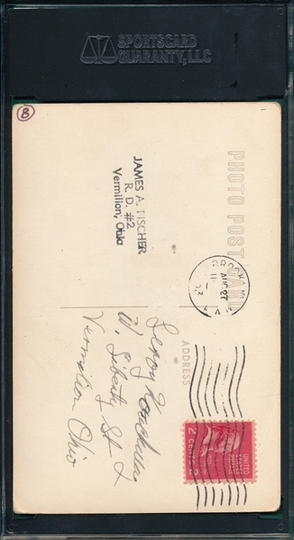 1953 Joe Black Signed Post Card SGC Authentic