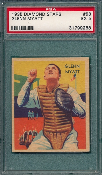1934-36 Diamond Stars #58 Glenn Myatt PSA 5