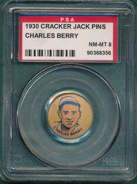 1930 Cracker Jack Pins Berry PSA 8