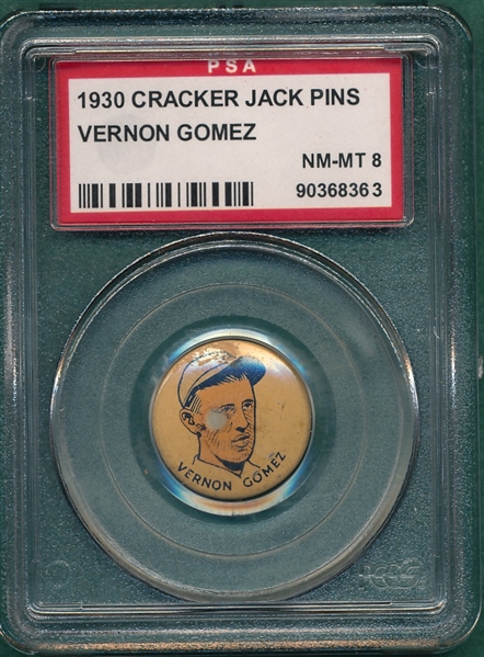 1930 Cracker Jack Pins Gomez, Vernon, PSA 8
