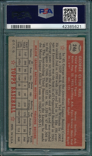 1952 Topps #246 George Kell PSA 4