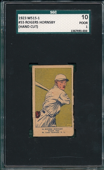 1923 W515-1 #55 Rogers Hornsby SGC 10