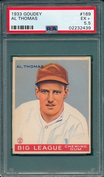 1933 Goudey #169 Al Thomas PSA 5.5