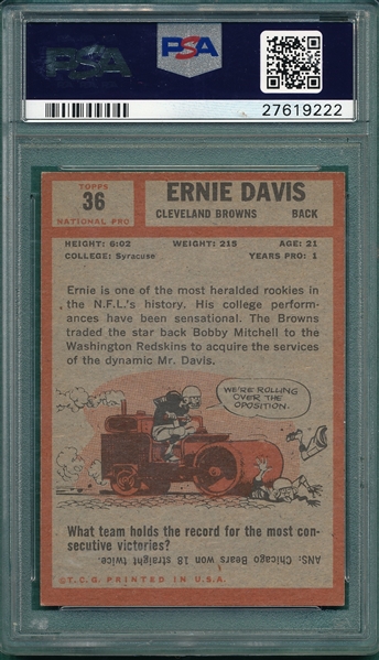 1962 Topps FB #36 Ernie Davis PSA 5