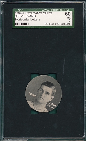 1909-1911 Colgan Chips Steve Evans, Horizontal Letters, SGC 60