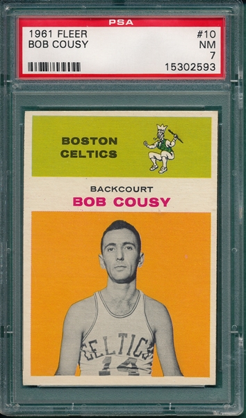 1961 Fleer #10 Bob Cousy, PSA 7