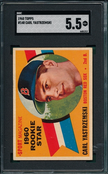 1960 Topps #148 Carl Yastrzemski SGC 5.5 *Rookie* 